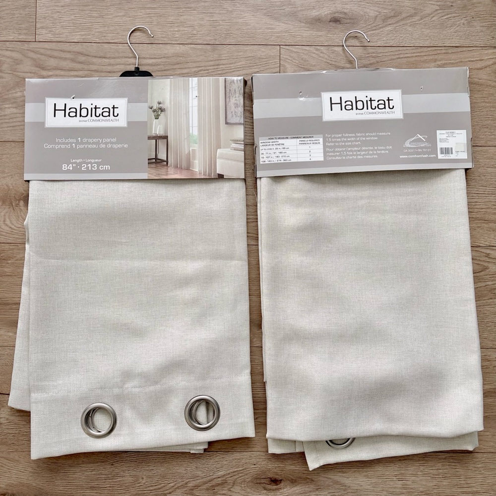 2 grommet drapery panels 84”